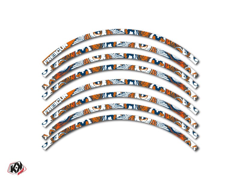 kit graphique tour de jantes motocross freegun orange | Tour de Jantes | Kutvek - View 2