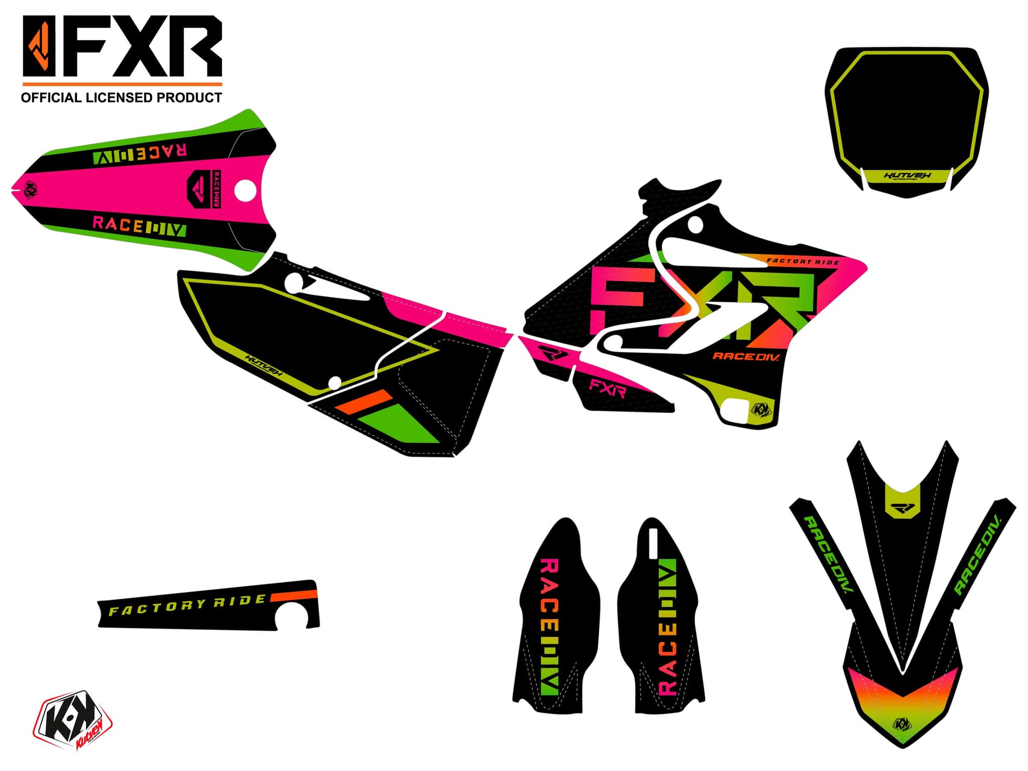 Kit graphique Moto Cross FXR N2 Yamaha 125 YZ Colors | 125 YZ | Kutvek - View 2