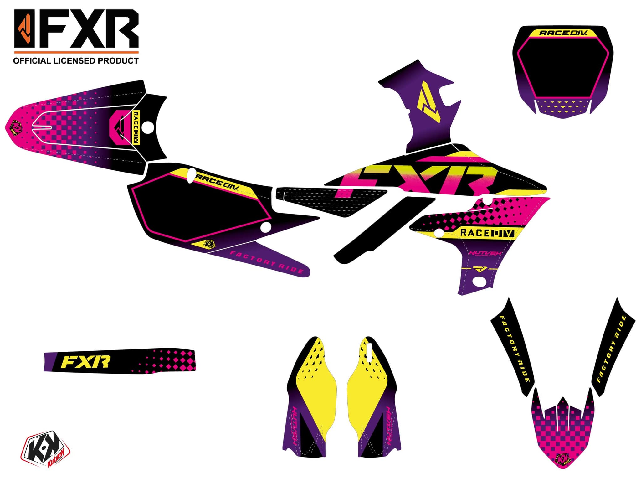 kit graphique motocross yamaha yz 450 f fxr n3 noir | 450 YZF | Kutvek - View 2