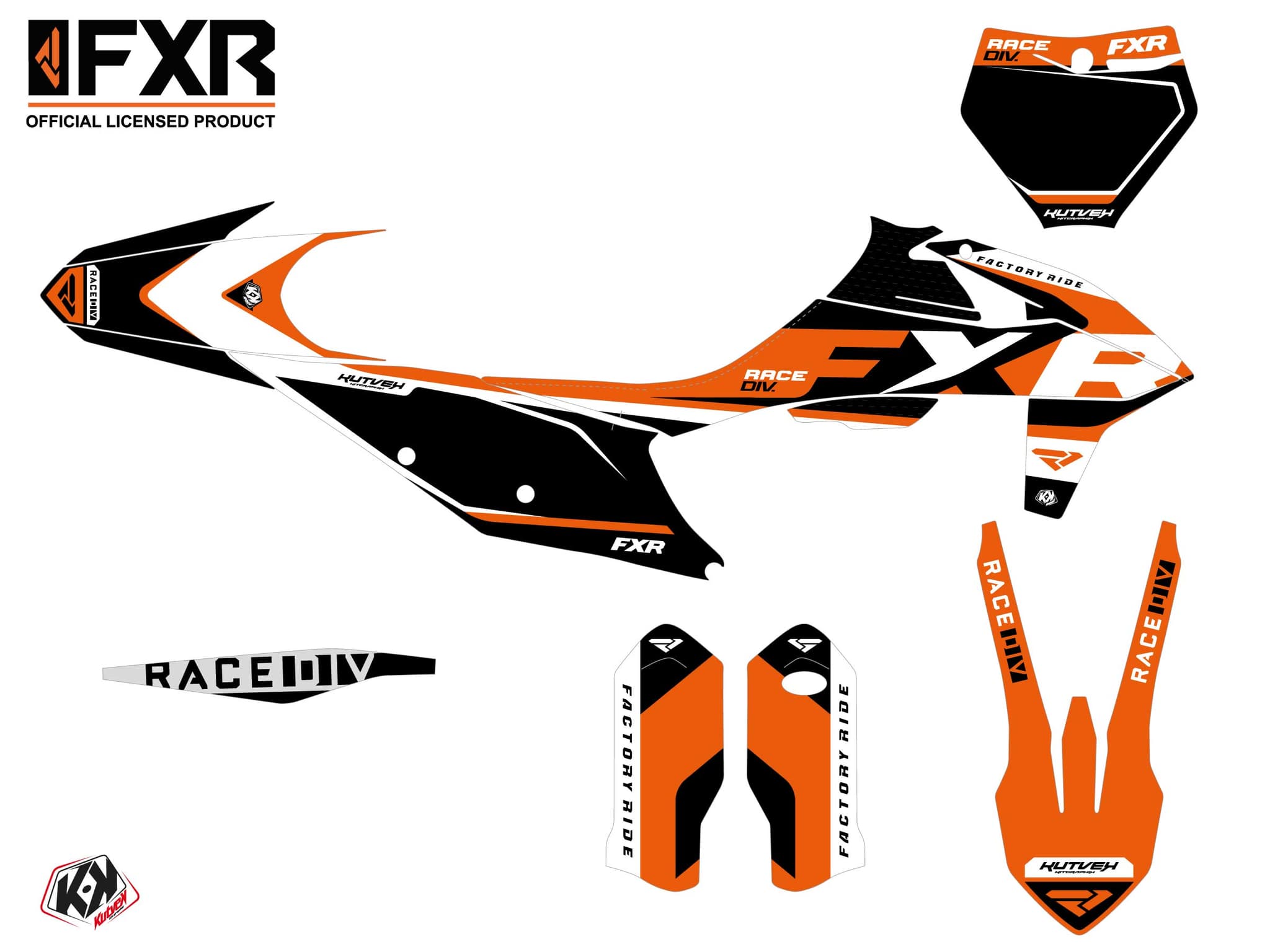deko-set moto-cross fxr n4 ktm 250 sxf orange | KTM | Kutvek - View 2