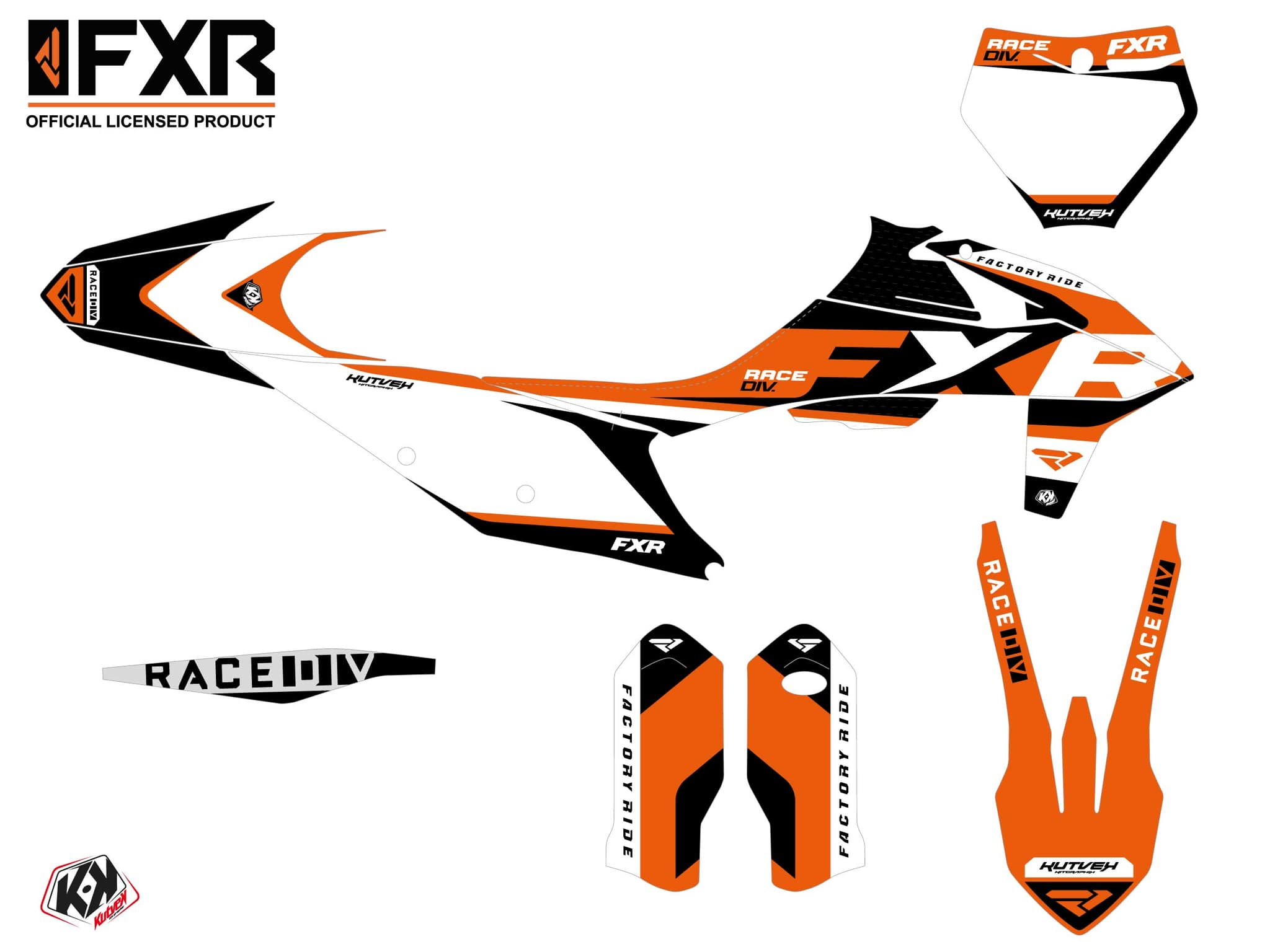 kit graphique motocross ktm xc 300 fxr n4 orange | KTM | Kutvek - View 2