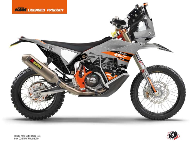 kit graphique motocross ktm rally 450 gear gris-orange  