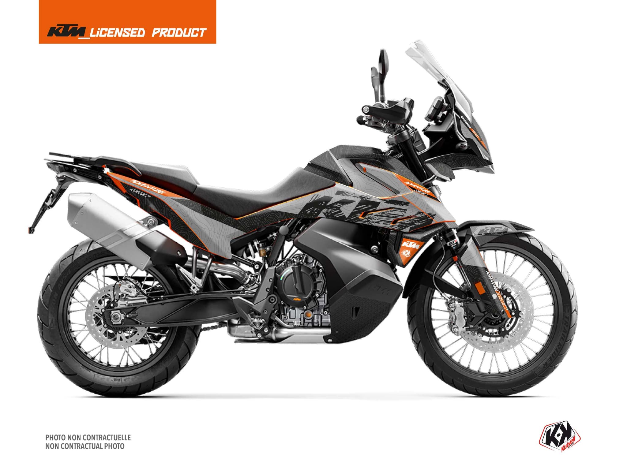 Kit Graphique Moto Gear KTM 890 Adventure Gris Orange