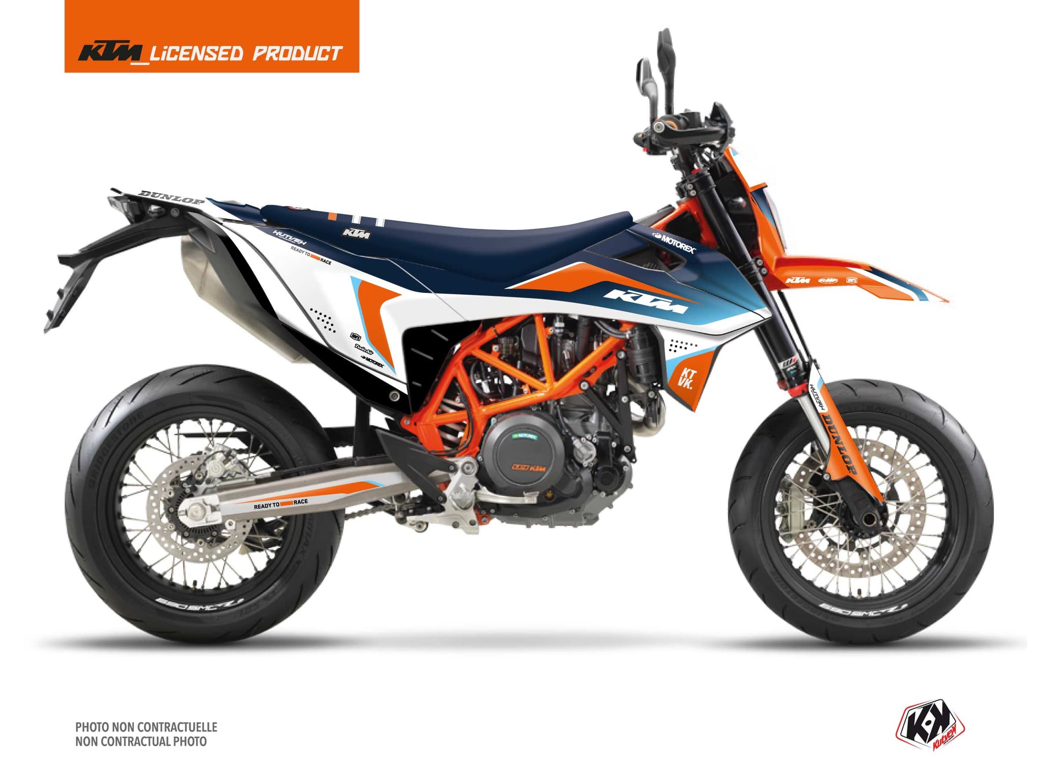 kit graphique motocross ktm smc 690 r genesis bleu  