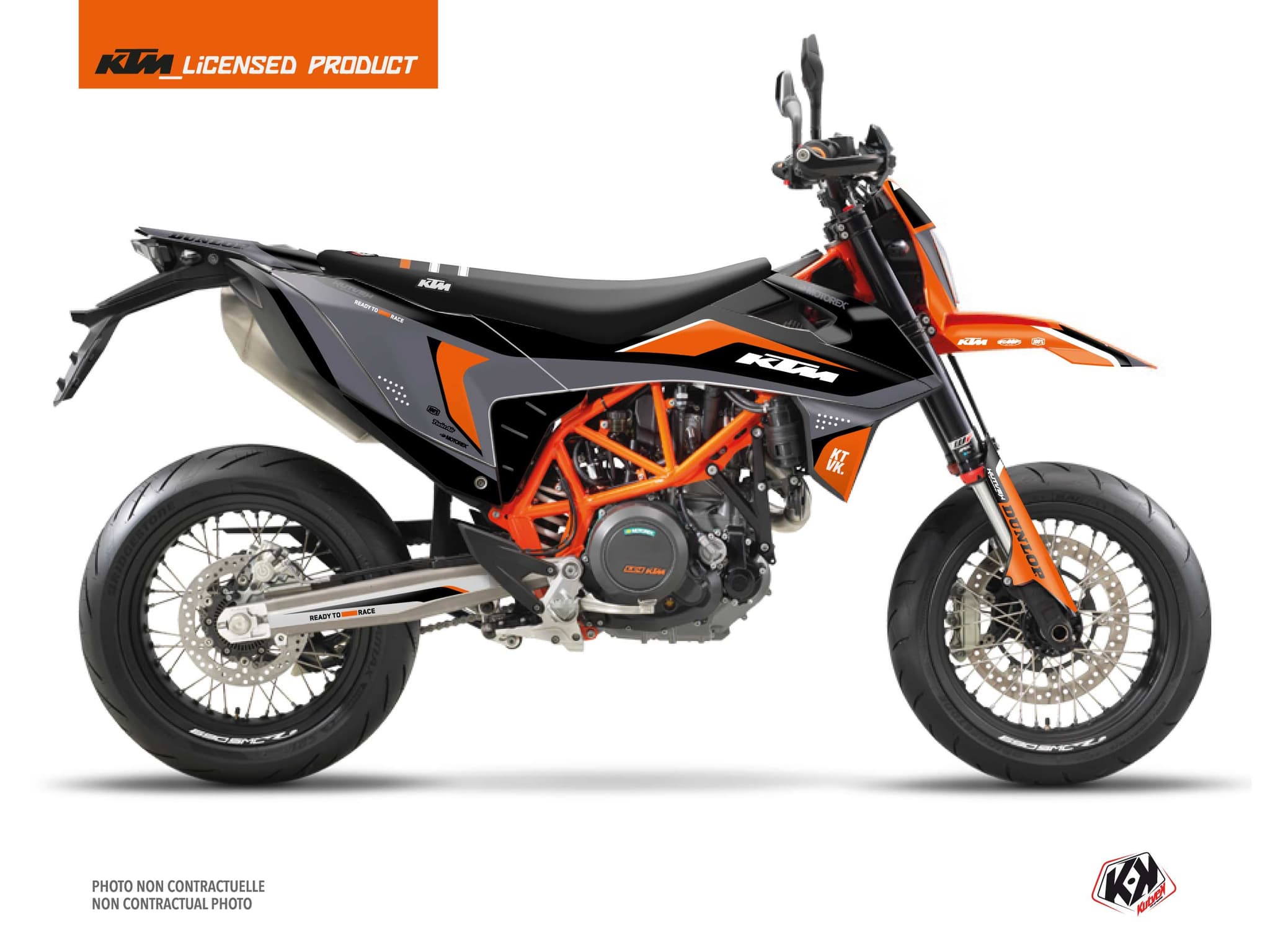 kit graphique motocross ktm smc 690 r genesis noir  