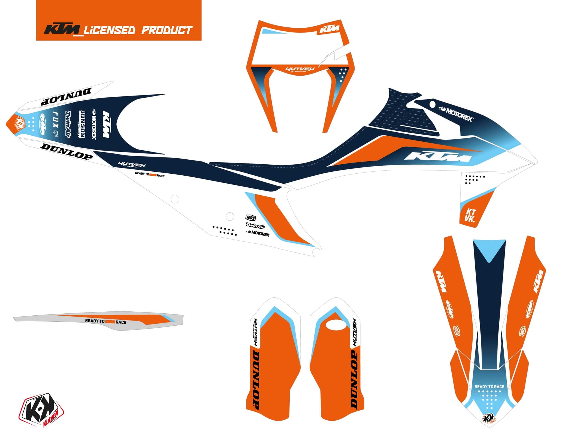 kit graphique motocross ktm exc excf genesis bleu | KTM | Kutvek - View 2