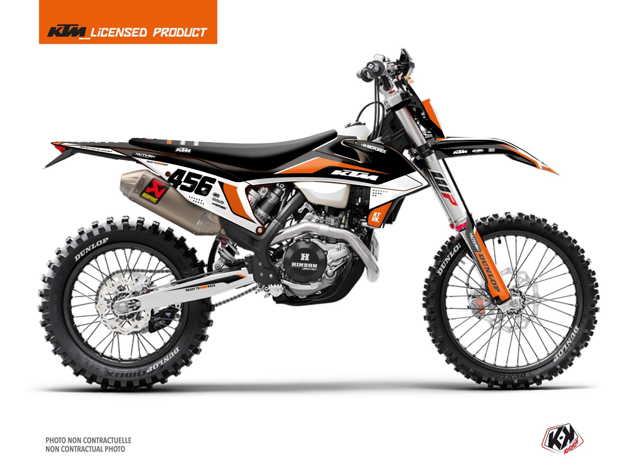 kit graphique motocross ktm exc excf genesis noir  