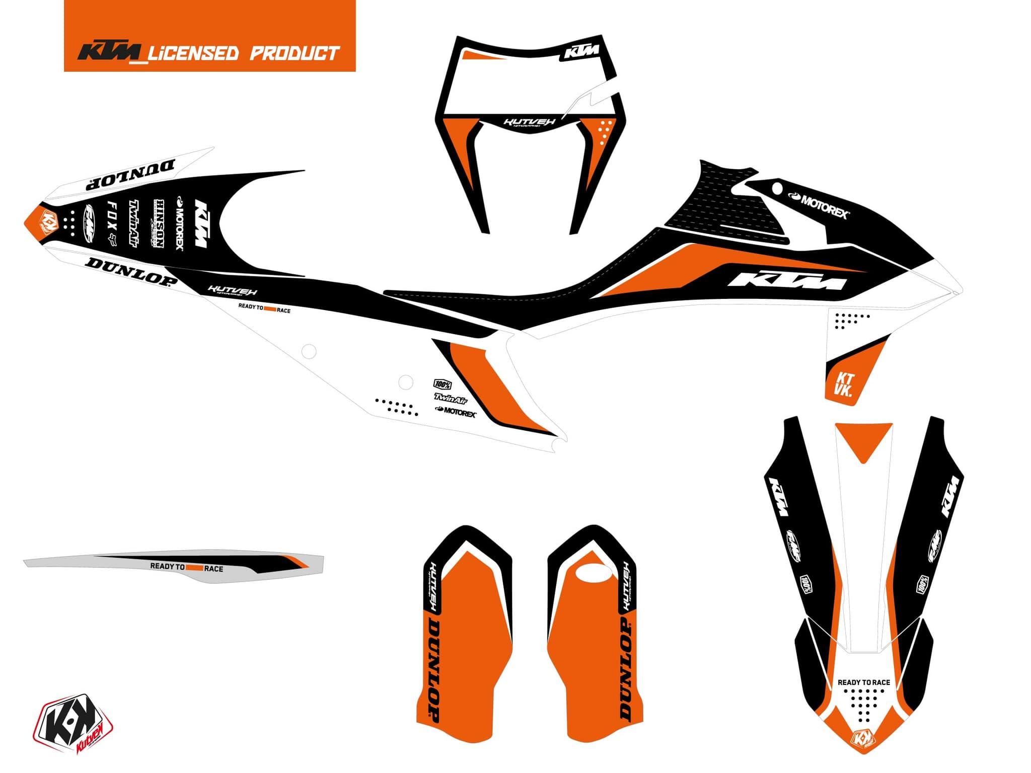 kit graphique motocross ktm exc excf genesis noir | KTM | Kutvek - View 2