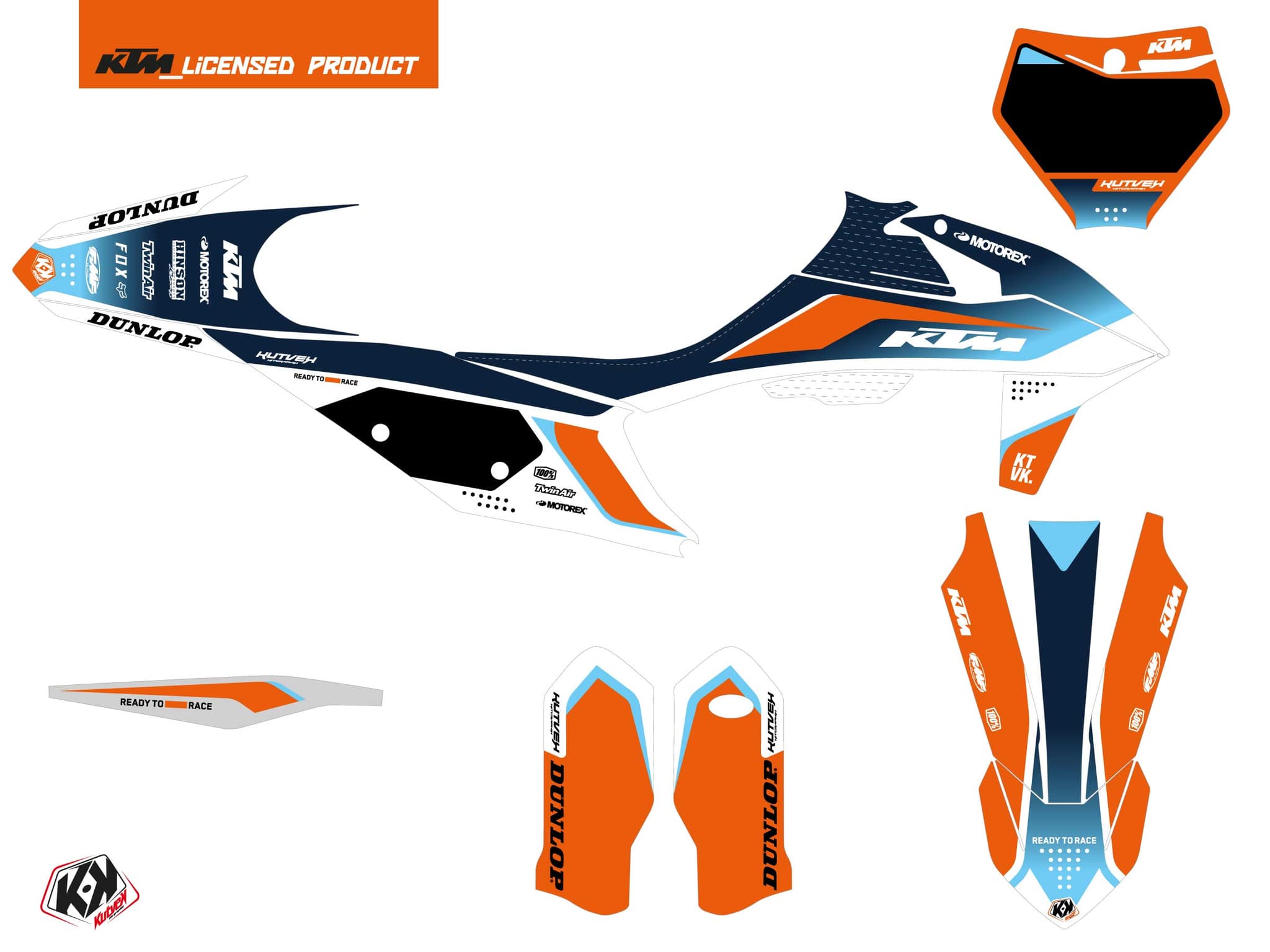 deko-set moto-cross genesis 150 sx blau | KTM | Kutvek - View 2