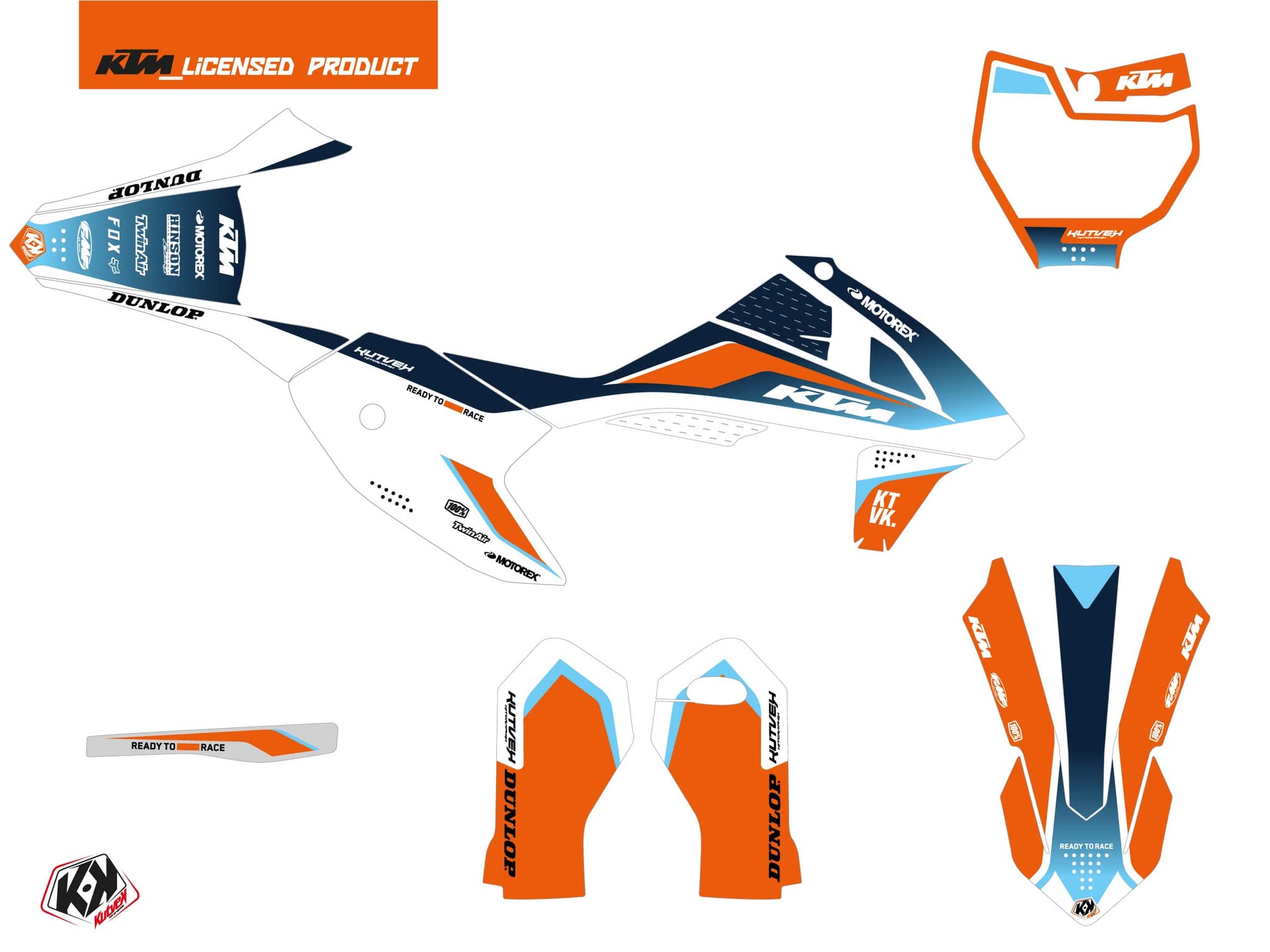 deko-set moto-cross genesis ktm 50 sx blau | KTM | Kutvek - View 2