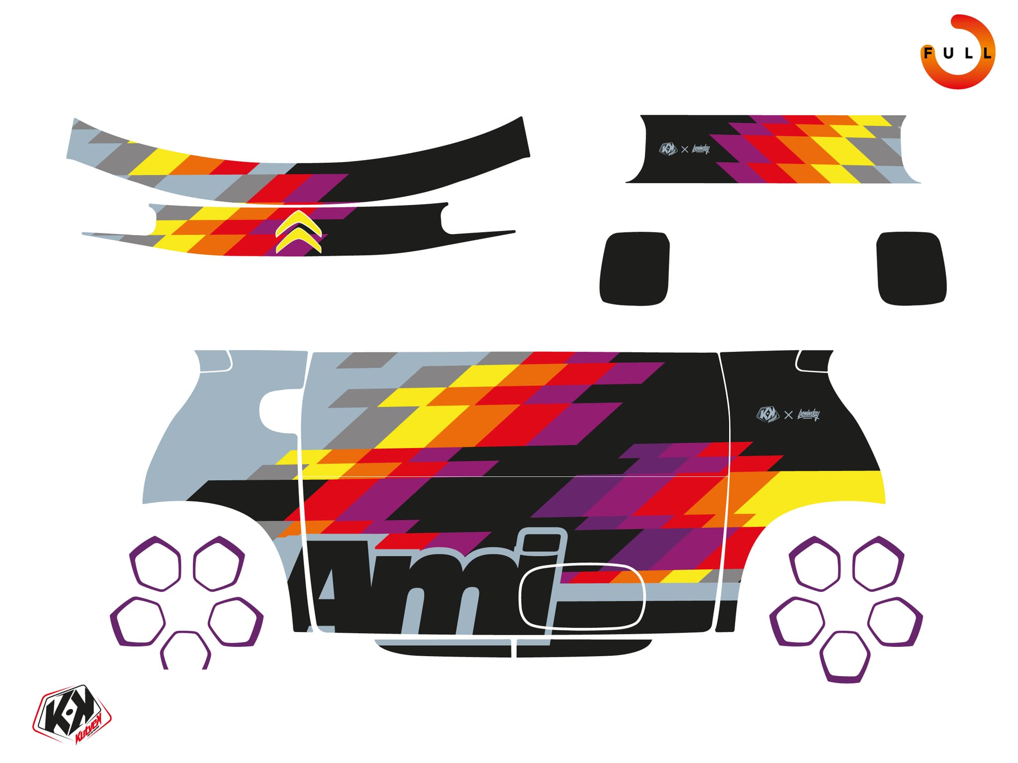 kit graphique golf cart citroën ami glitch bleu | Citroen | Kutvek - View 2
