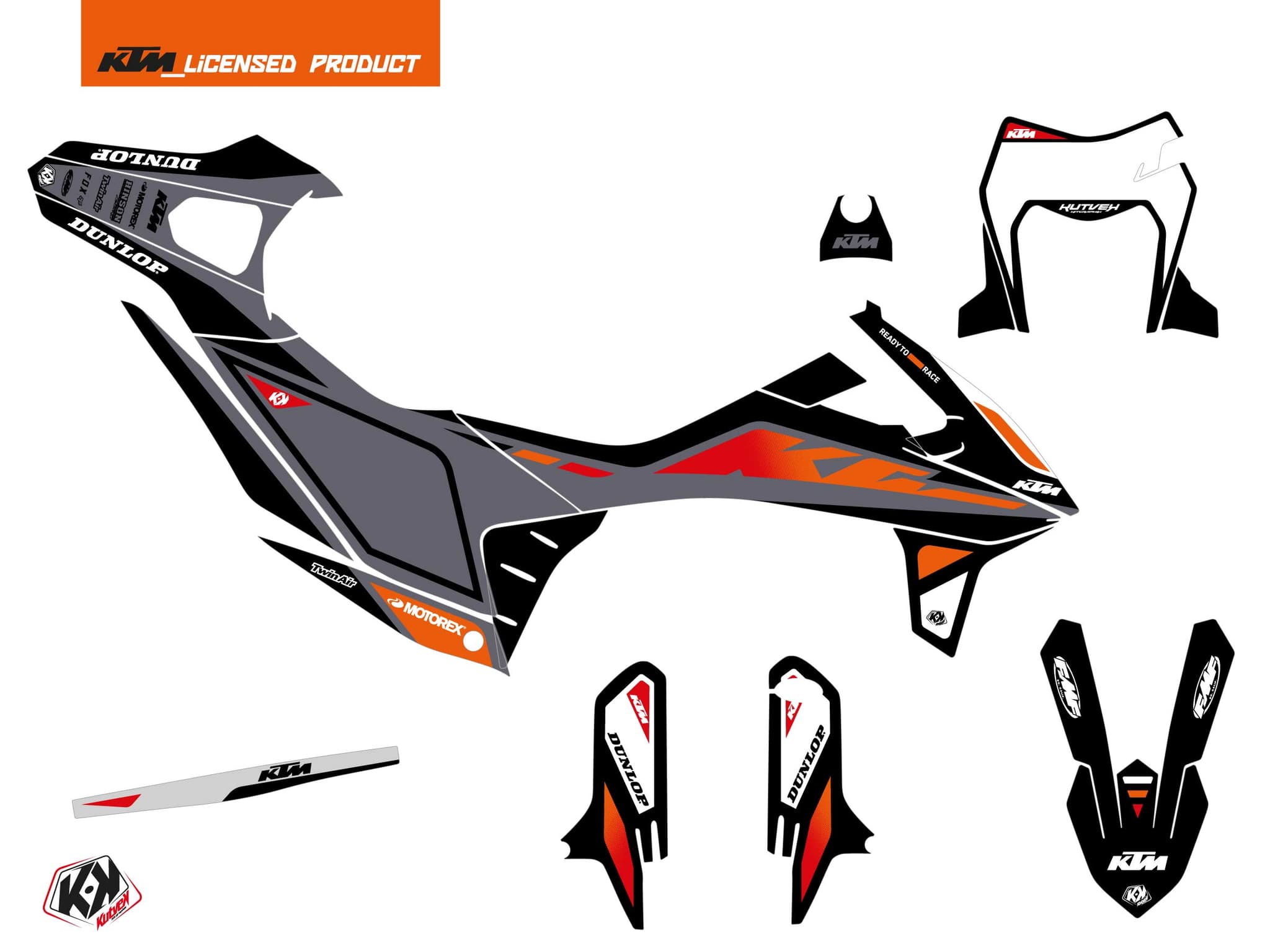 kit graphique motocross ktm smc 690 r global noir | KTM | Kutvek - View 2