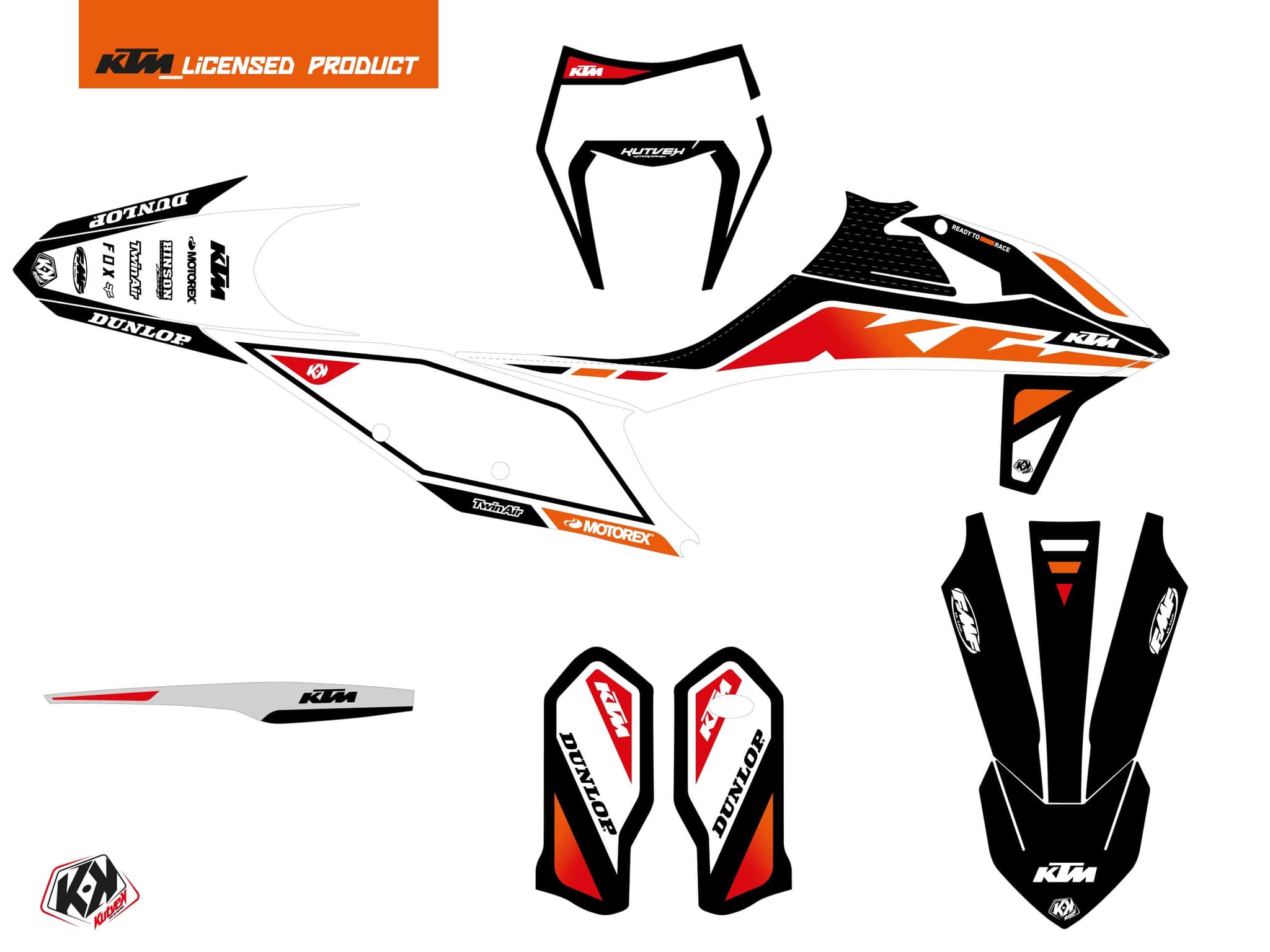 kit graphique motocross ktm exc excf global noir | KTM | Kutvek - View 2