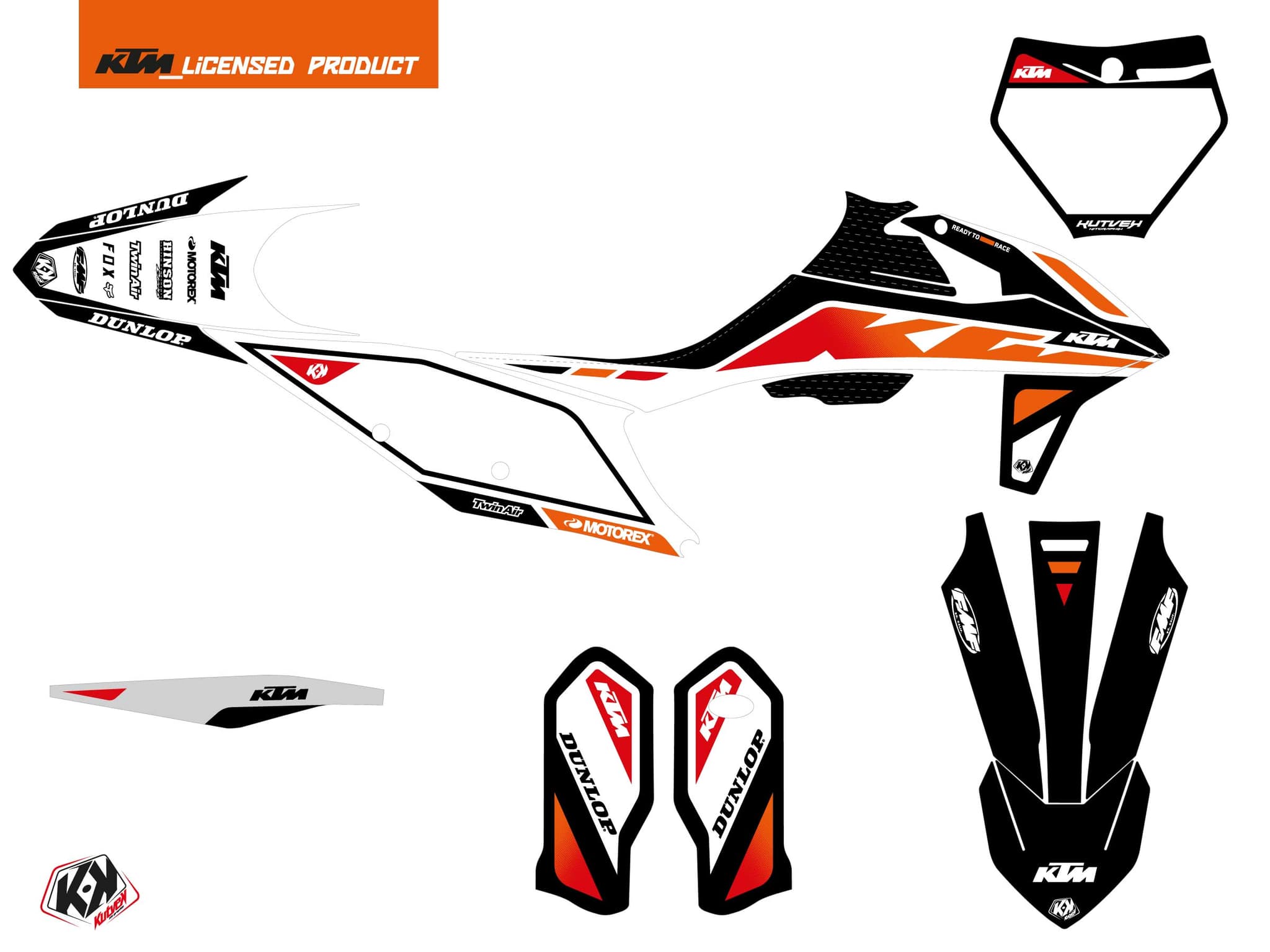 kit graphique motocross ktm xc 300 global noir | KTM | Kutvek - View 2