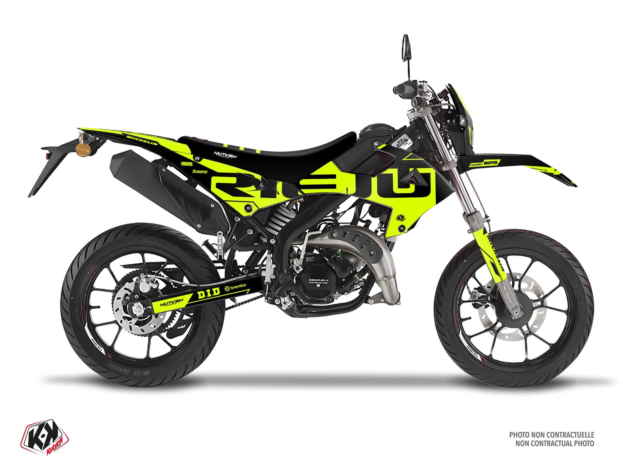 kit graphique 50cc rieju mrt 50 glow fluo jaune
