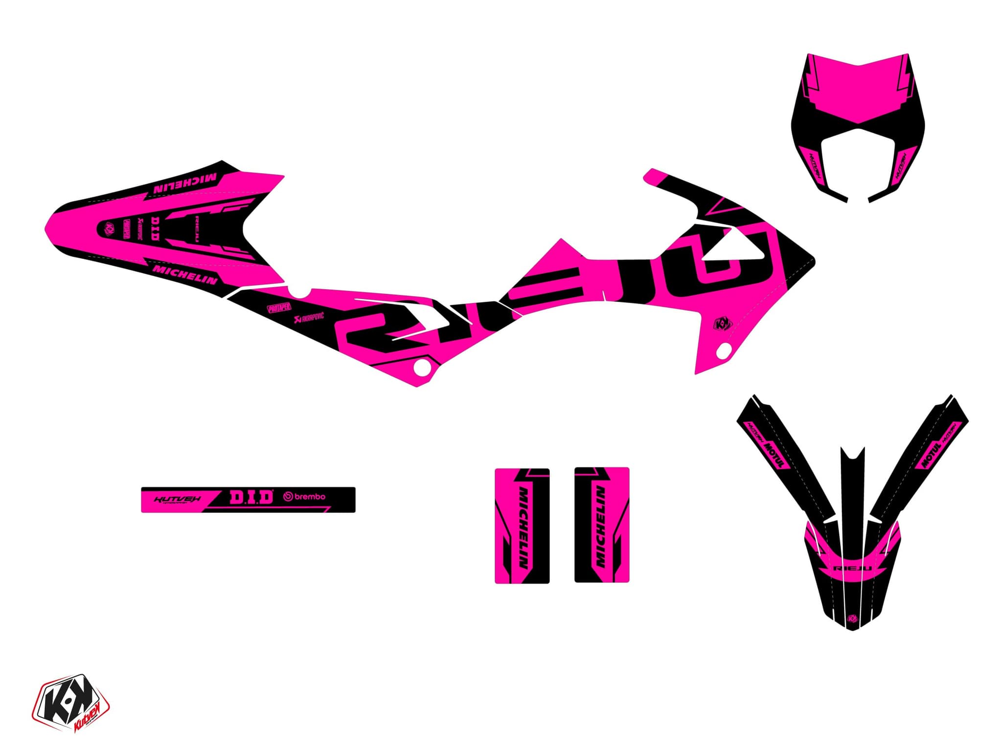 Kit graphique 50CC RIEJU MRT 50 GLOW FLUO Rose | Rieju | Kutvek - View 2