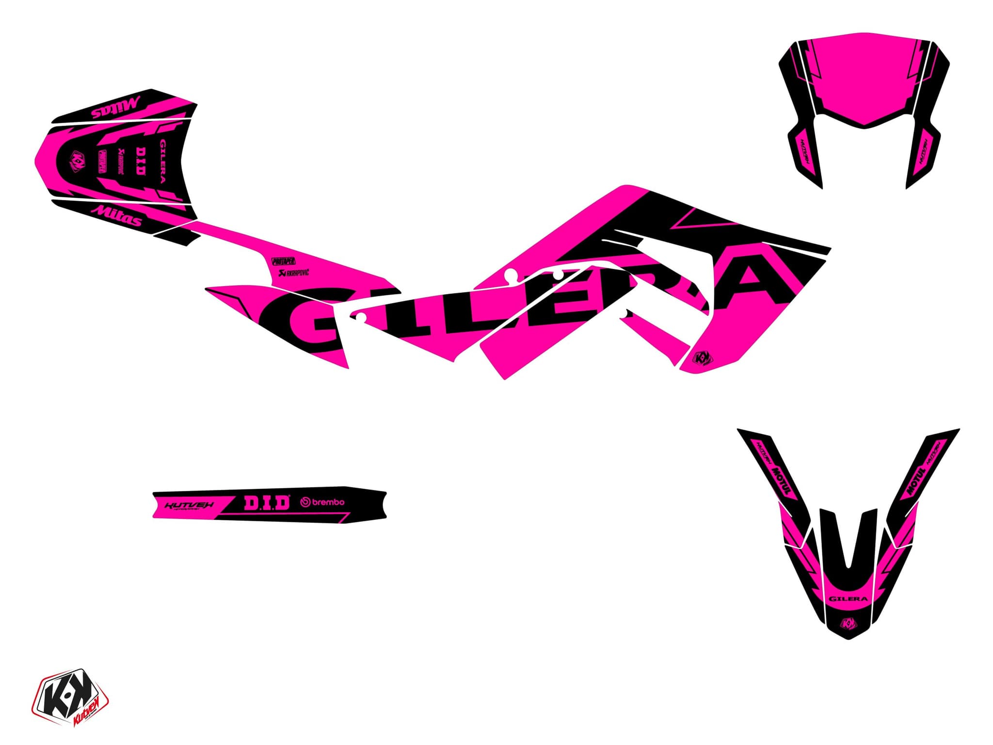 Kit graphique 50CC GILERA SMT 50 GLOW FLUO Rose | Gilera | Kutvek - View 2