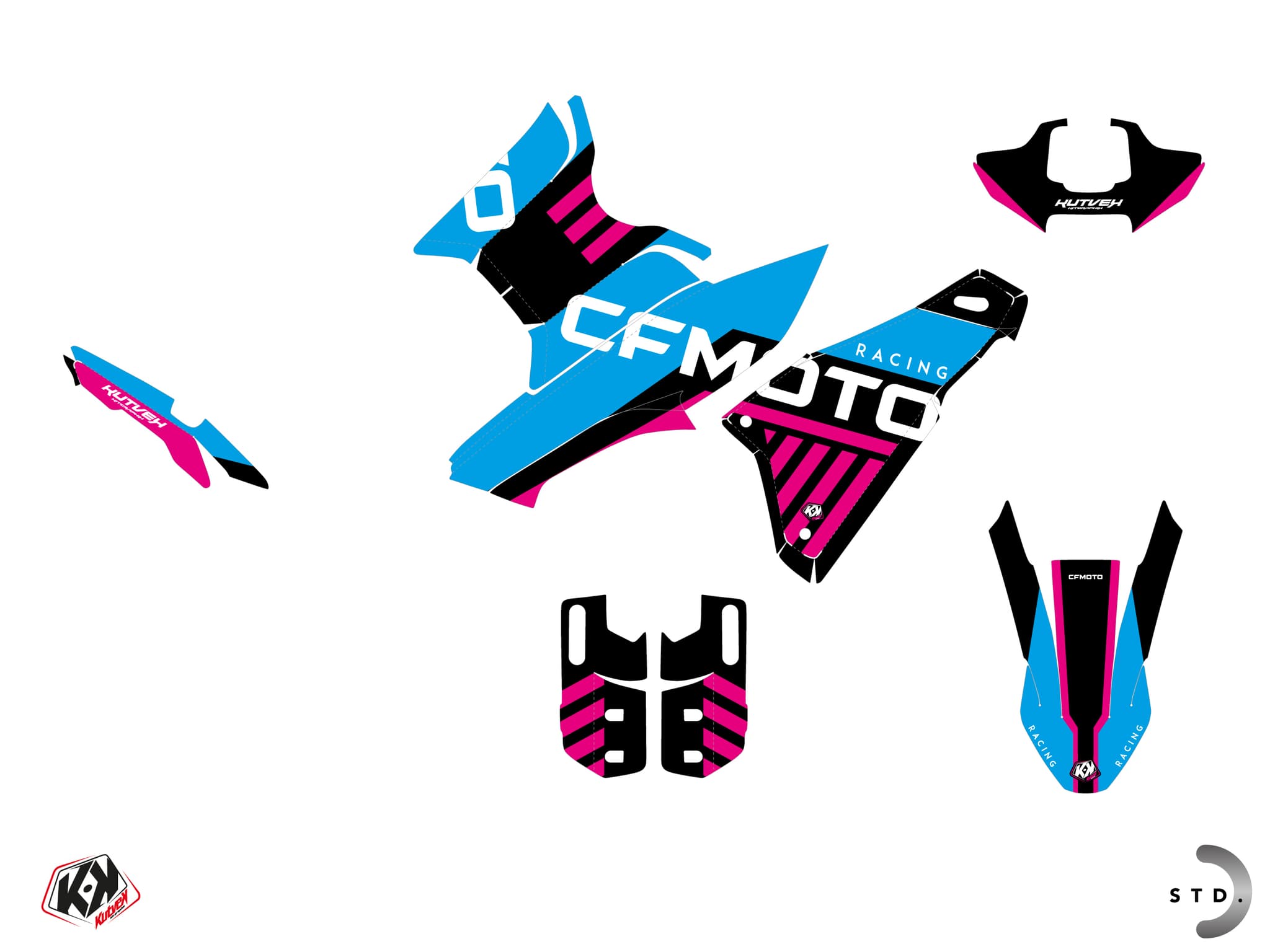 kit graphique moto cf moto mt 450 gp bleu | CF Moto | Kutvek - View 2