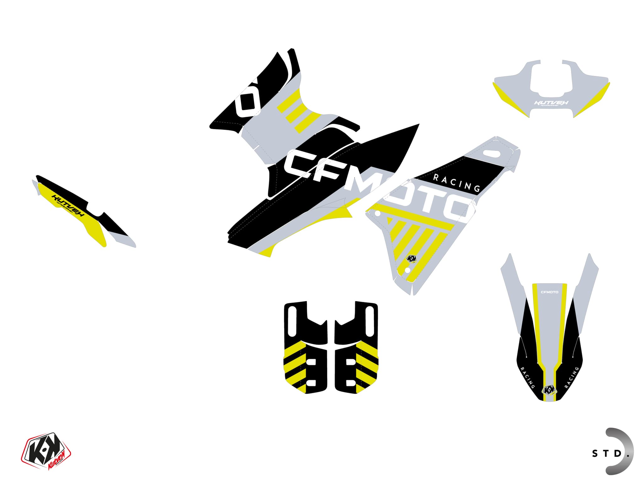 Kit graphique Moto CF MOTO MT 450 GP Gris | CF Moto | Kutvek - View 2