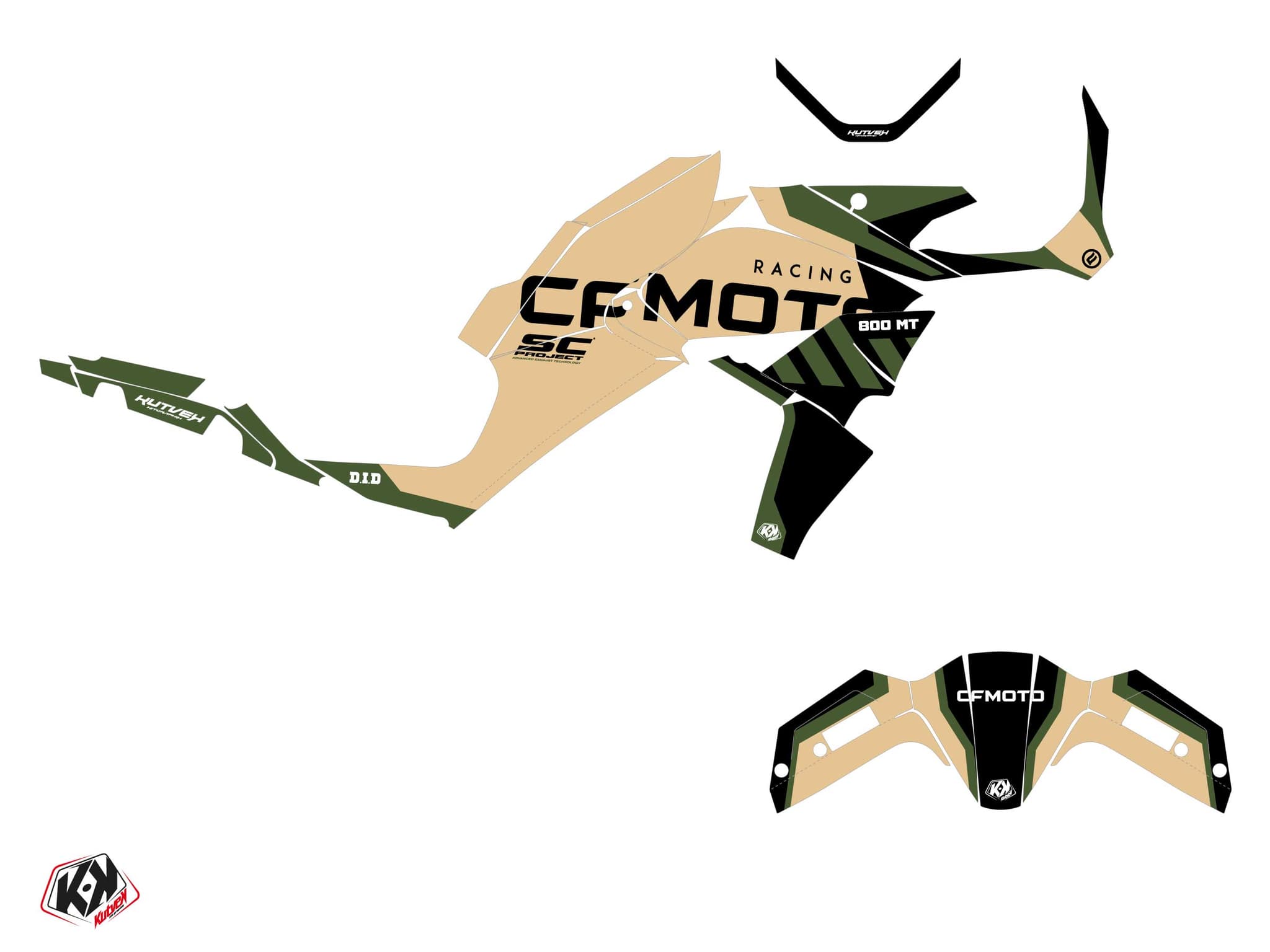 kit graphique moto cf moto mt 800 gp sable | CF Moto | Kutvek - View 2