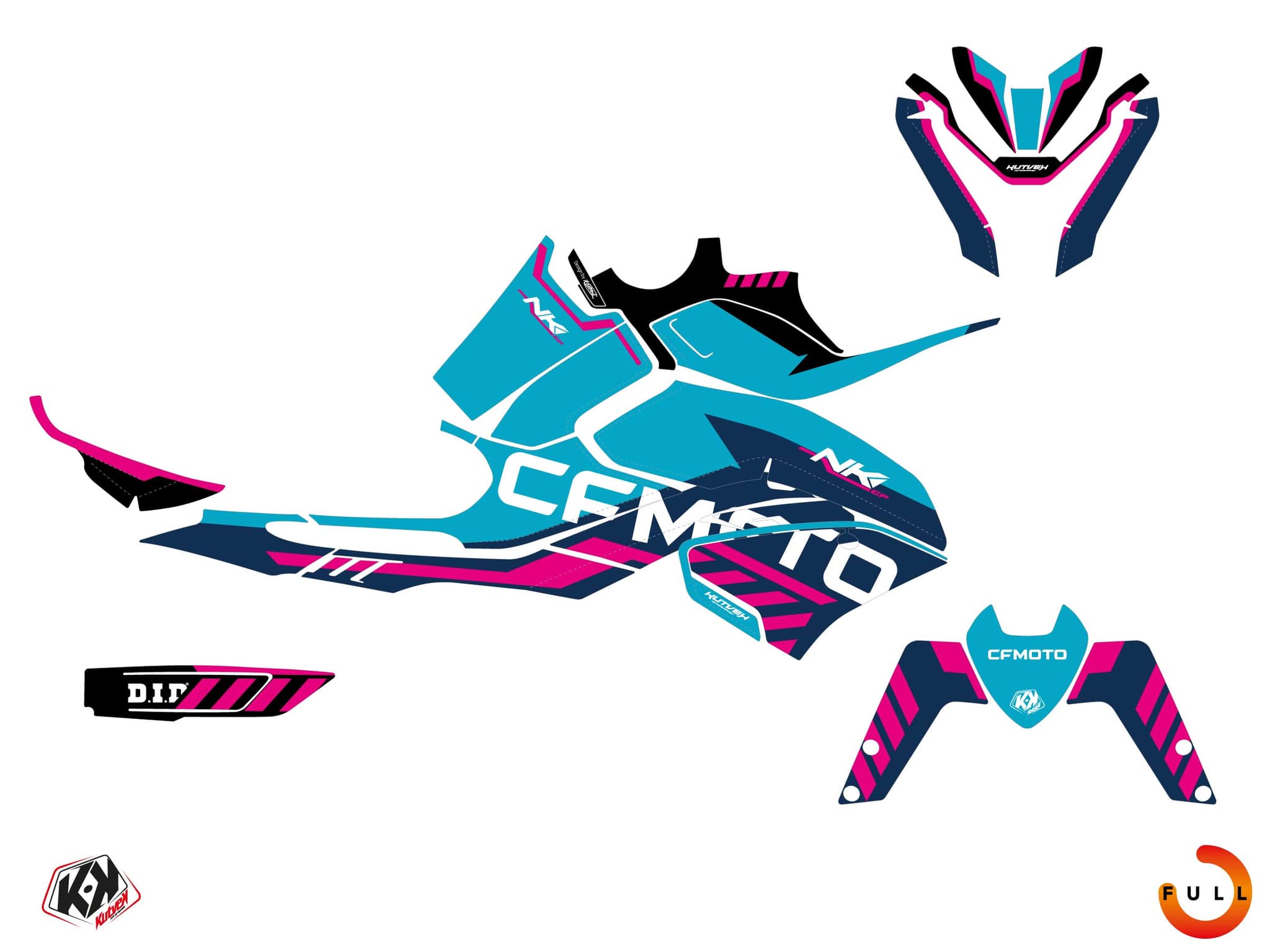kit graphique moto cf moto nk 800 gp turquoise | CF Moto | Kutvek - View 3