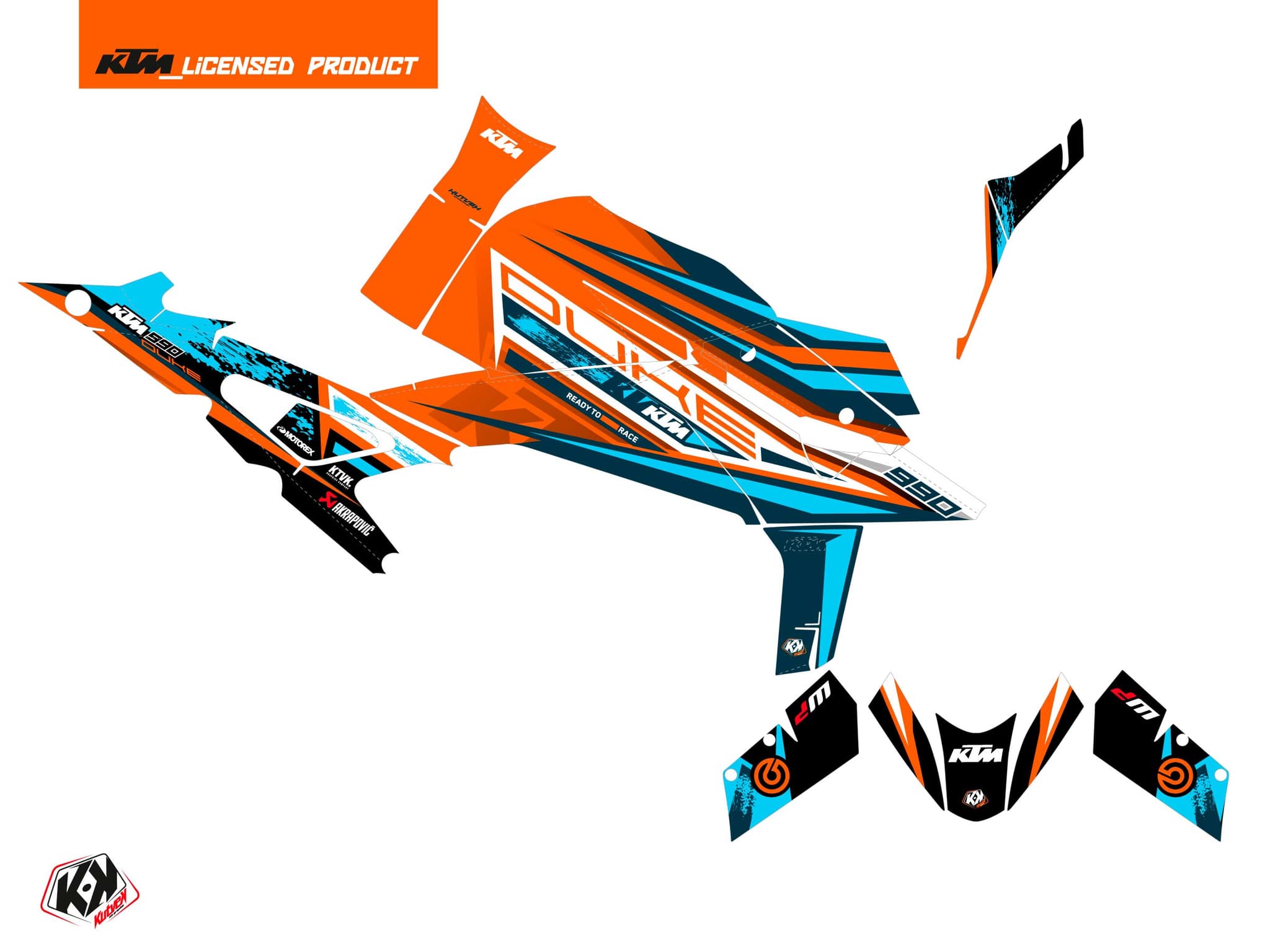 kit graphique moto ktm duke 990 grab bleu | KTM DUKE | Kutvek - View 2