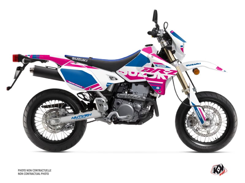 kit graphique moto suzuki dr-z 400 sm grade rose-bleu  