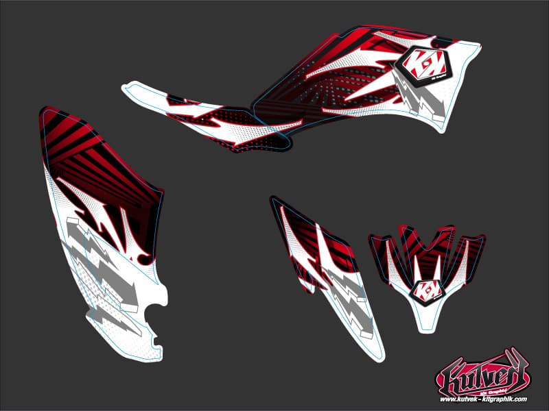 Yamaha 250 Raptor ATV Graff Graphic Kit Red | Yamaha | Kutvek - View 2