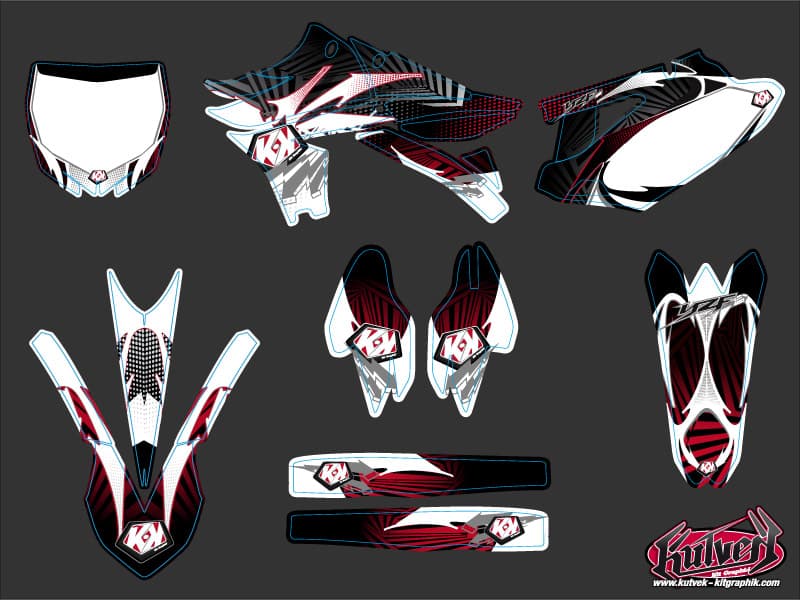 Yamaha 450 YZF Dirt Bike Graff Graphic Kit Red | 450 YZF | Kutvek - View 2