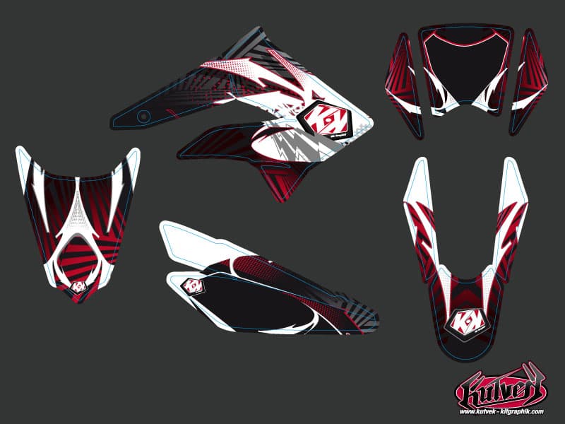 kit graphique 50cc graff derbi xtreme rouge | SENDA | Kutvek - View 2