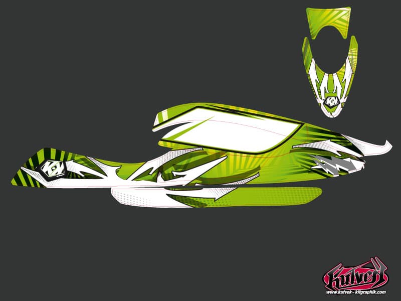 Kawasaki SXR 800 Jet-Ski Graff Graphic Kit Green | Kawasaki | Kutvek - View 2