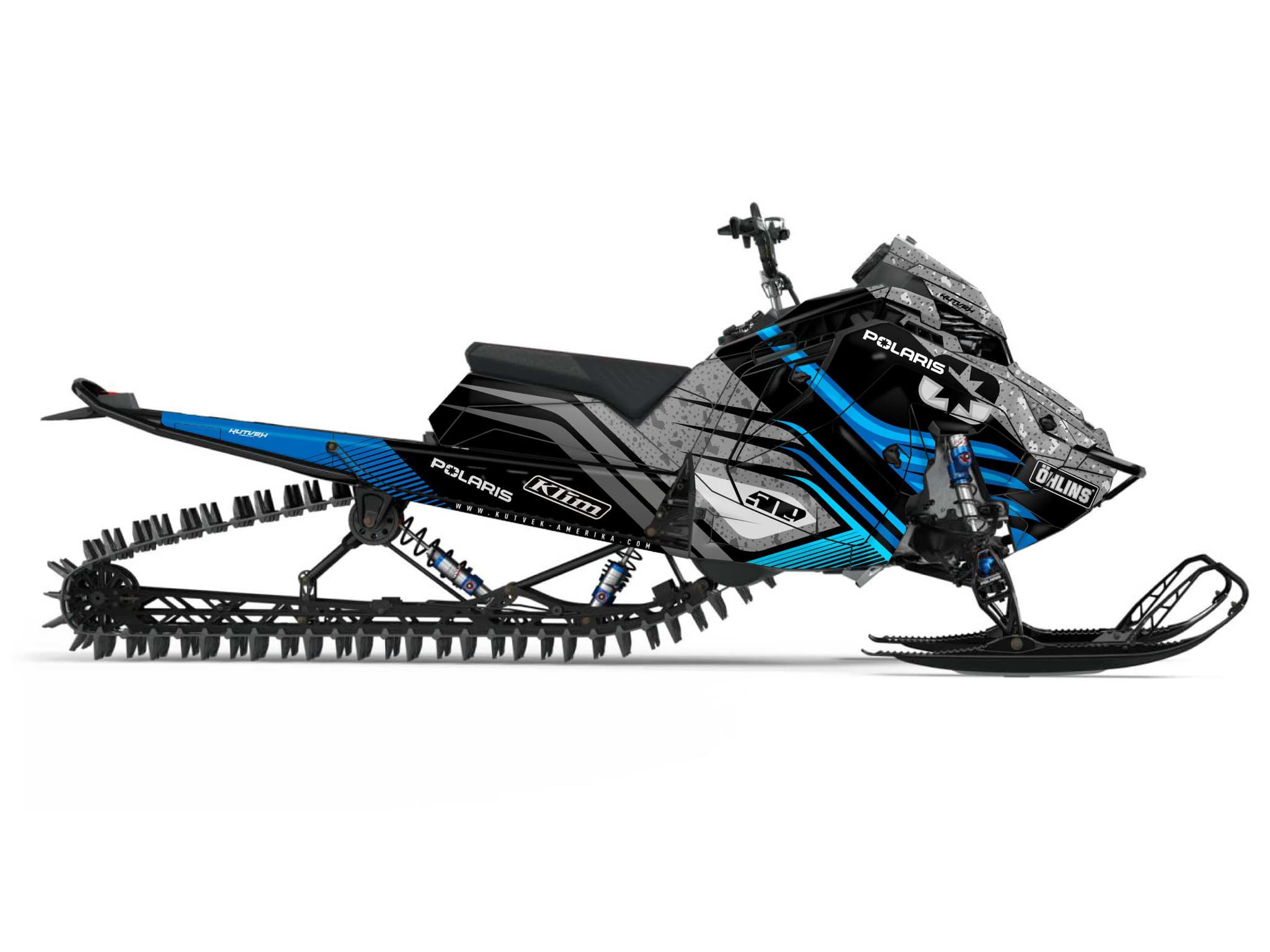 Kit graphique Motoneige POLARIS 600R Race Sled GRANITO Bleu