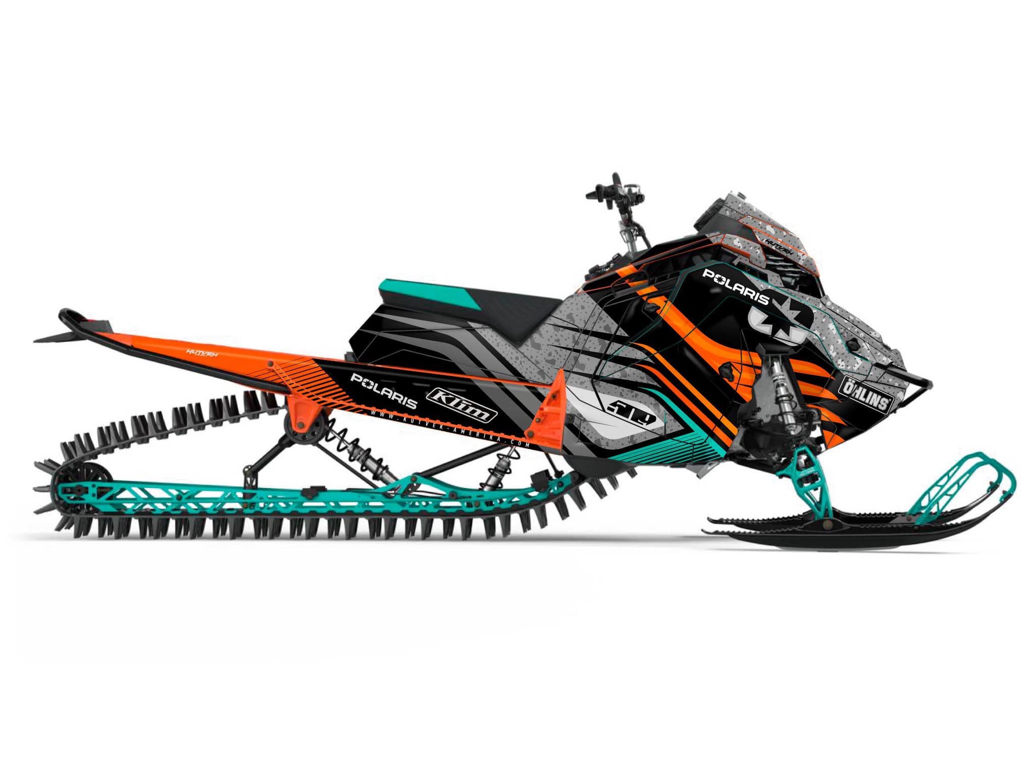 Kit graphique Motoneige POLARIS 600R Race Sled GRANITO Orange