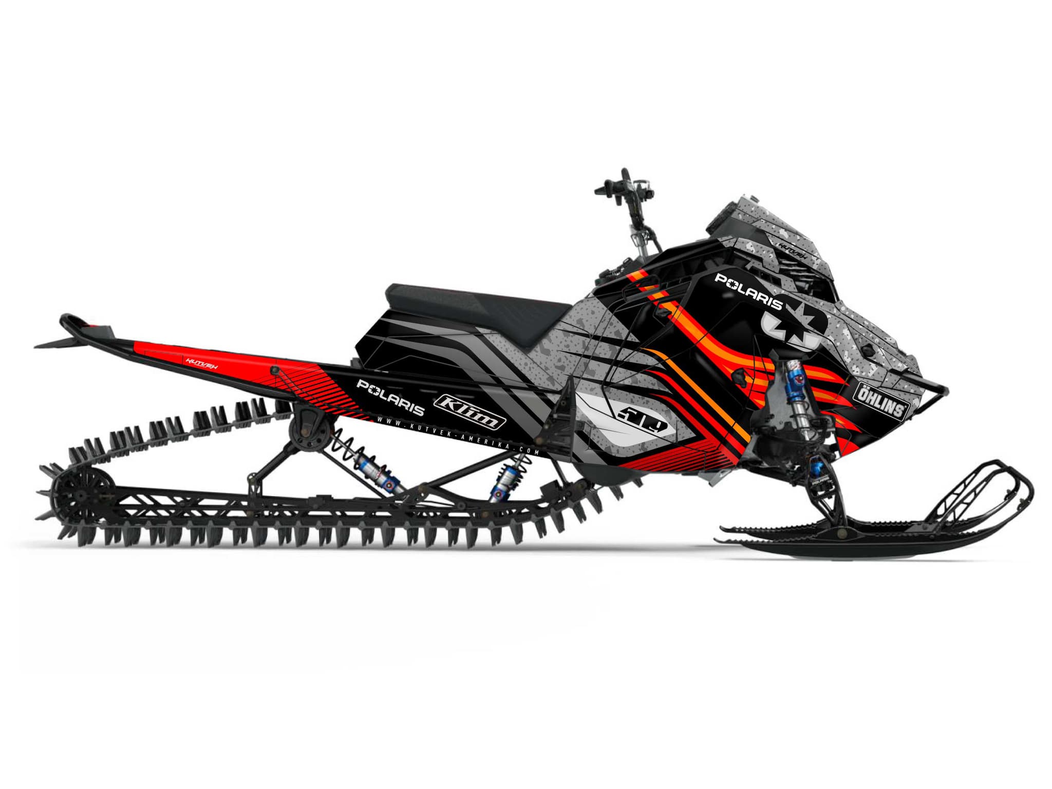Kit graphique Motoneige POLARIS 600R Race Sled GRANITO Rouge