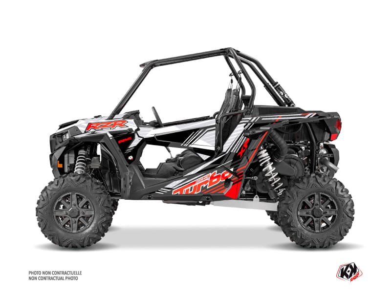 Polaris RZR 1000 Turbo UTV Graphite Graphic Kit Red White