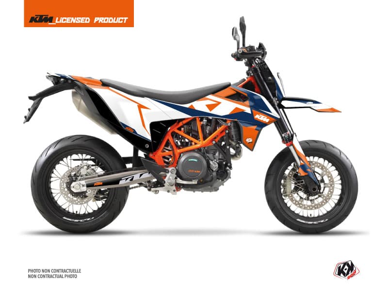 kit graphique moto ktm smc 690 r gravity bleu  