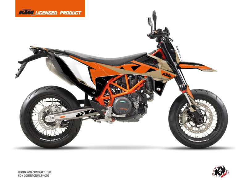 kit graphique moto gravity ktm 690 smc r orange sable