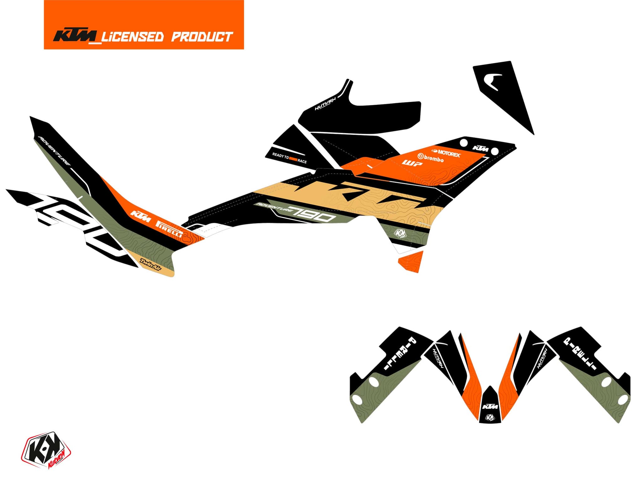 kit graphique moto ktm adventure 790 gravl kaki | KTM Adventure | Kutvek - View 2