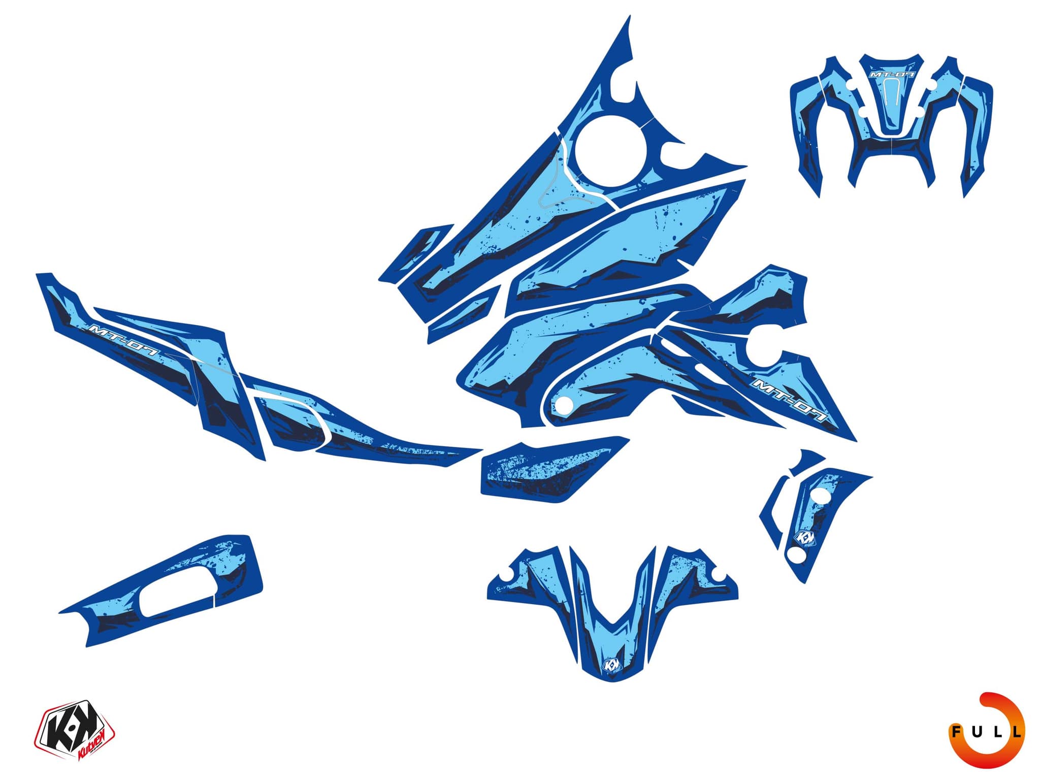 Kit graphique Moto YAMAHA MT 07 GREELZ Bleu | MT 07 / FZ 07 | Kutvek - View 3