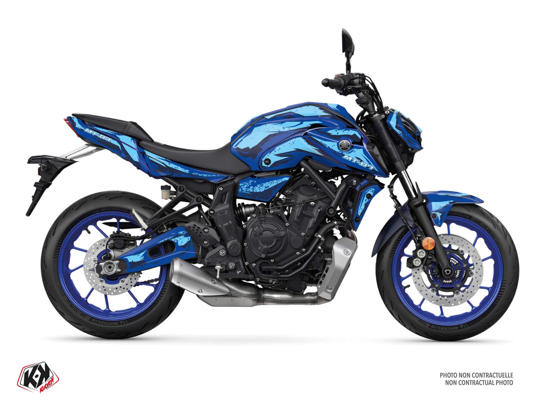 Kit Graphique moto yamaha mt 07 greelz bleu  