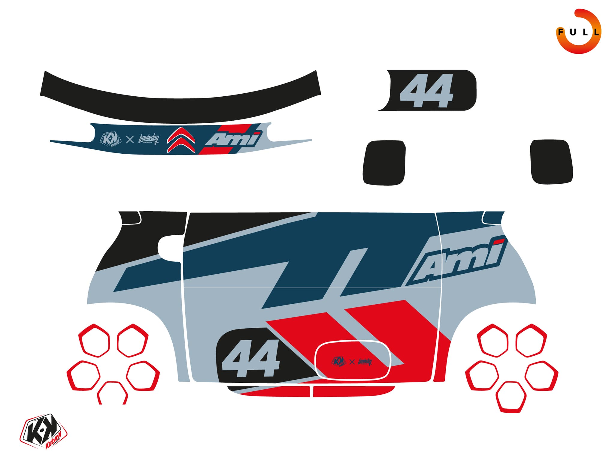 kit graphique golf cart citroën ami gt bleu | Citroen | Kutvek - View 2