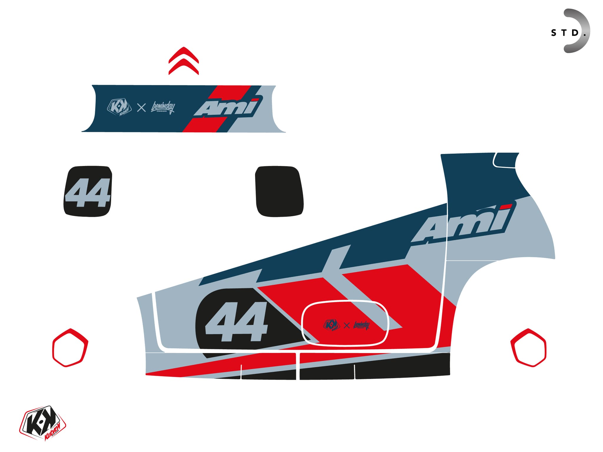kit graphique golf cart citroën ami gt bleu | Citroen | Kutvek - View 4
