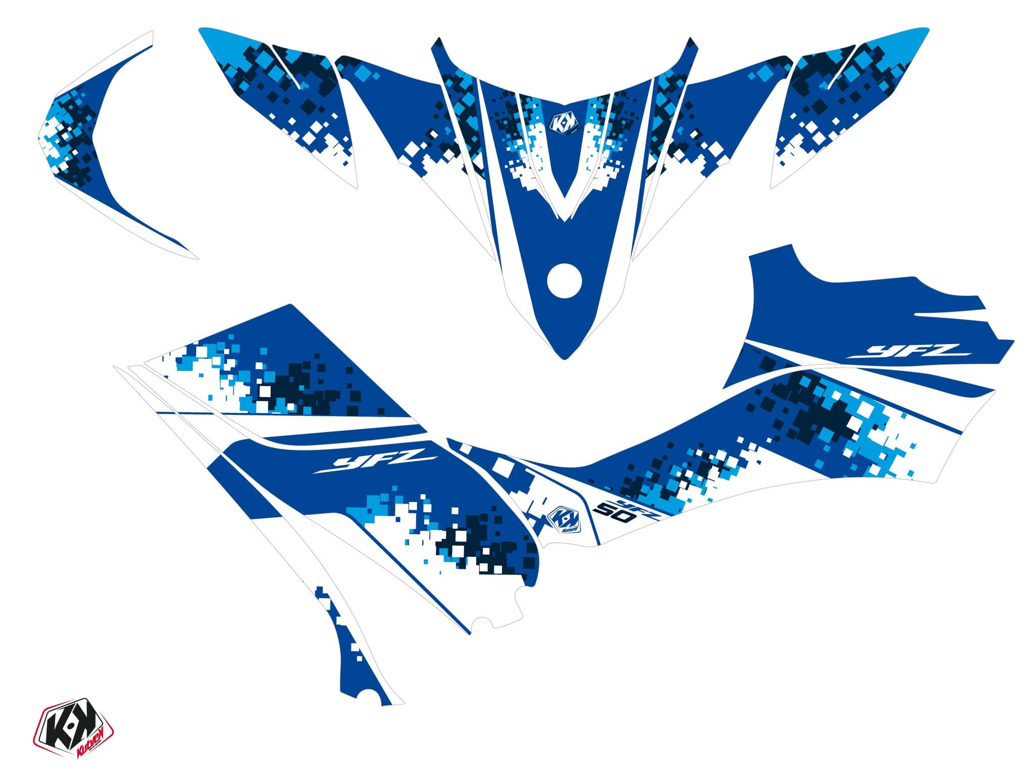 kit graphique quad yamaha yfz 50 hangtown bleu | Yamaha | Kutvek - View 2