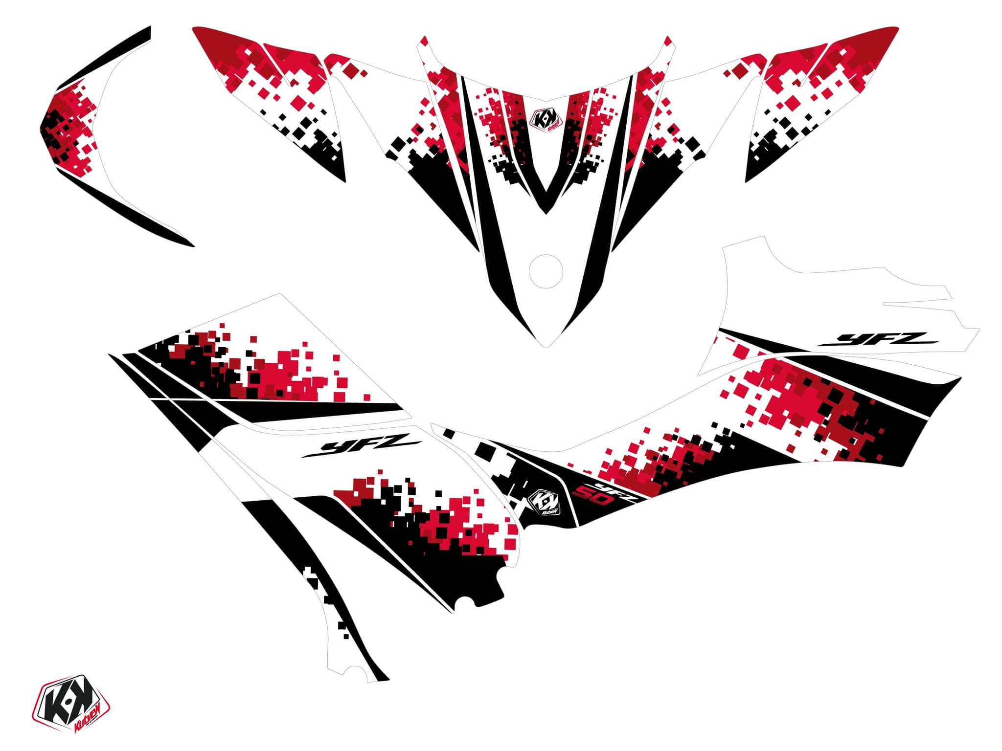 kit graphique quad yamaha yfz 50 hangtown rouge | Yamaha | Kutvek - View 2