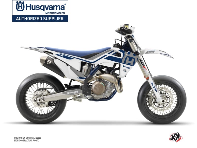 kit graphique motocross heritage husqvarna 450 fs blanc gris