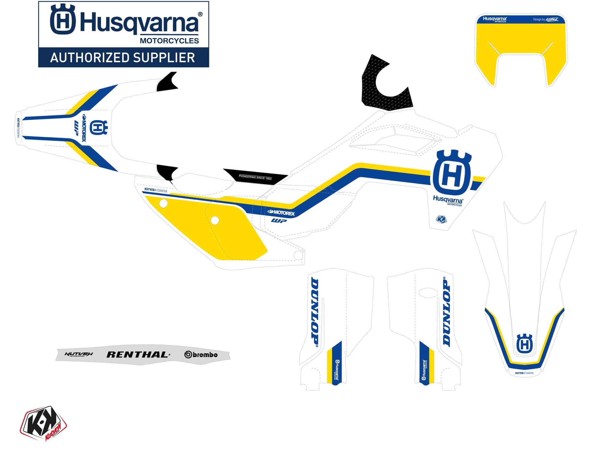 kit graphique motocross husqvarna te 300 heritage k23 | Husqvarna | Kutvek - View 2