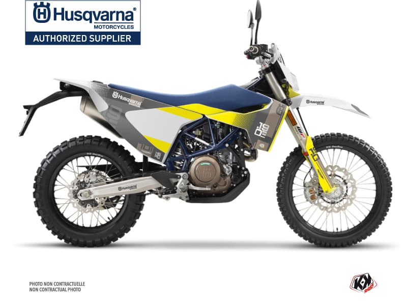 Kit graphique Moto Cross Hero Husqvarna 701 Enduro Gris Jaune