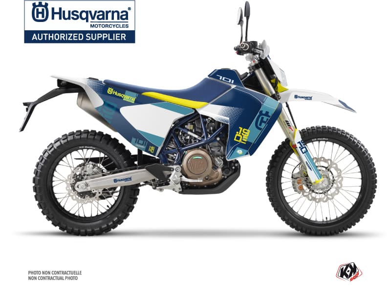 Kit graphique Moto Cross Hero Husqvarna 701 Enduro LR Bleu Jaune