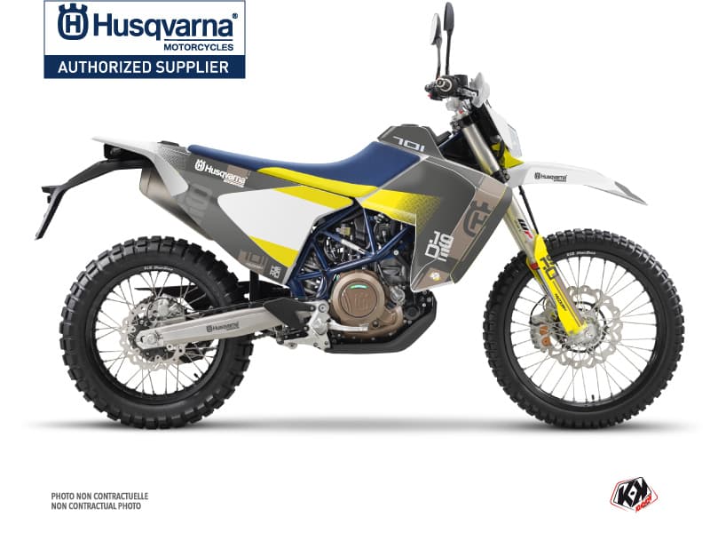 Kit graphique Moto Cross Hero Husqvarna 701 Enduro LR Gris Jaune