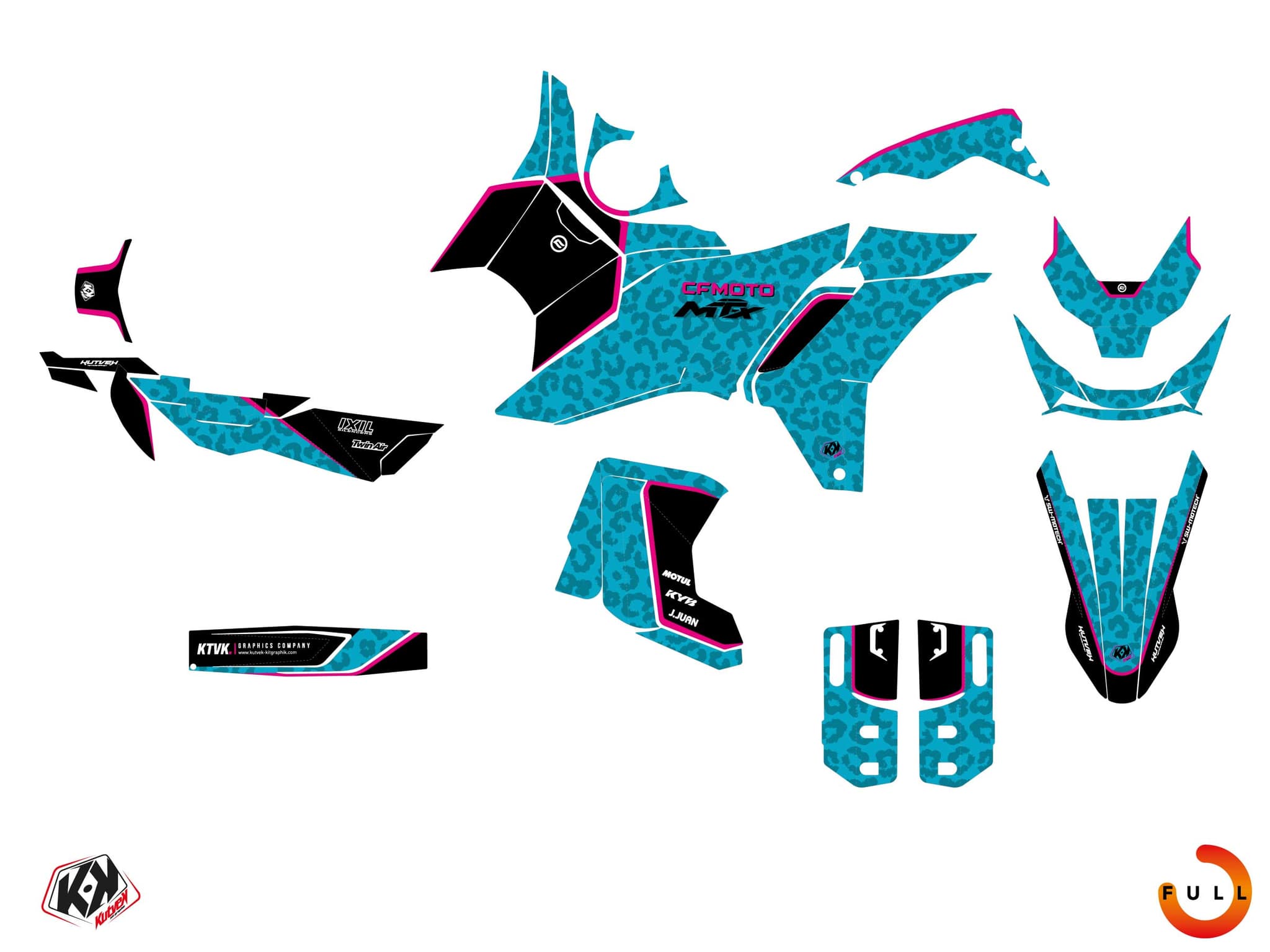 kit graphique moto cf moto mt-x 800 iara bleu | CF Moto | Kutvek - View 3